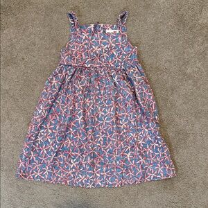 Reyn Spooner Flora Patterned Girl’s Dress in Blue and Pink